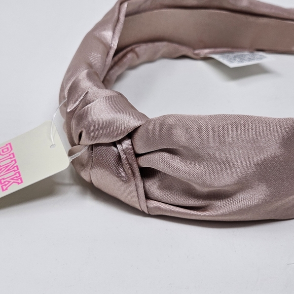 PINK Victoria’s Secret Headband ✦ Mauve Satin Fabric ✦ Knotted Top NWT - Picture 3 of 8